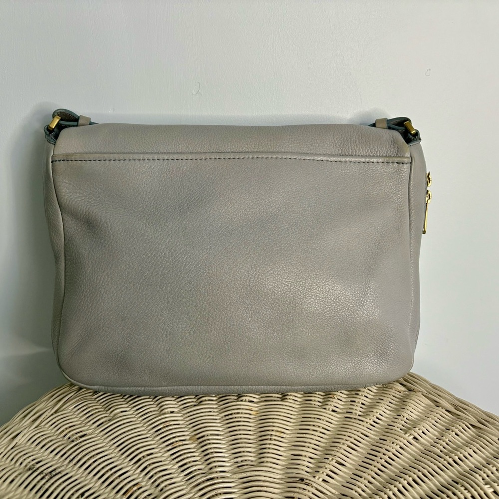 Fossil Preston Pale Gray Pebbled  Leather Crossbody Bag - Picture 2 of 8